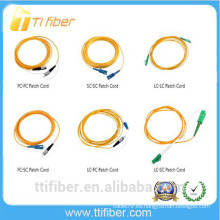 Cable de remiendo de la fibra de la oferta de la fábrica de Shenzhen / cable del cable de remiendo sc / st / fc / lc / e2000